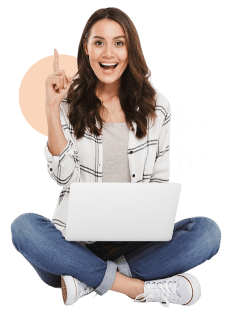 Student with laptop ready to start learning